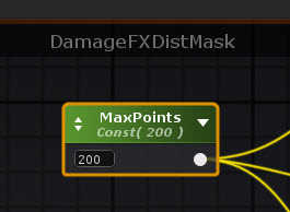 DamageFXDistMask shader graph with the MaxPoints constant set to 200.