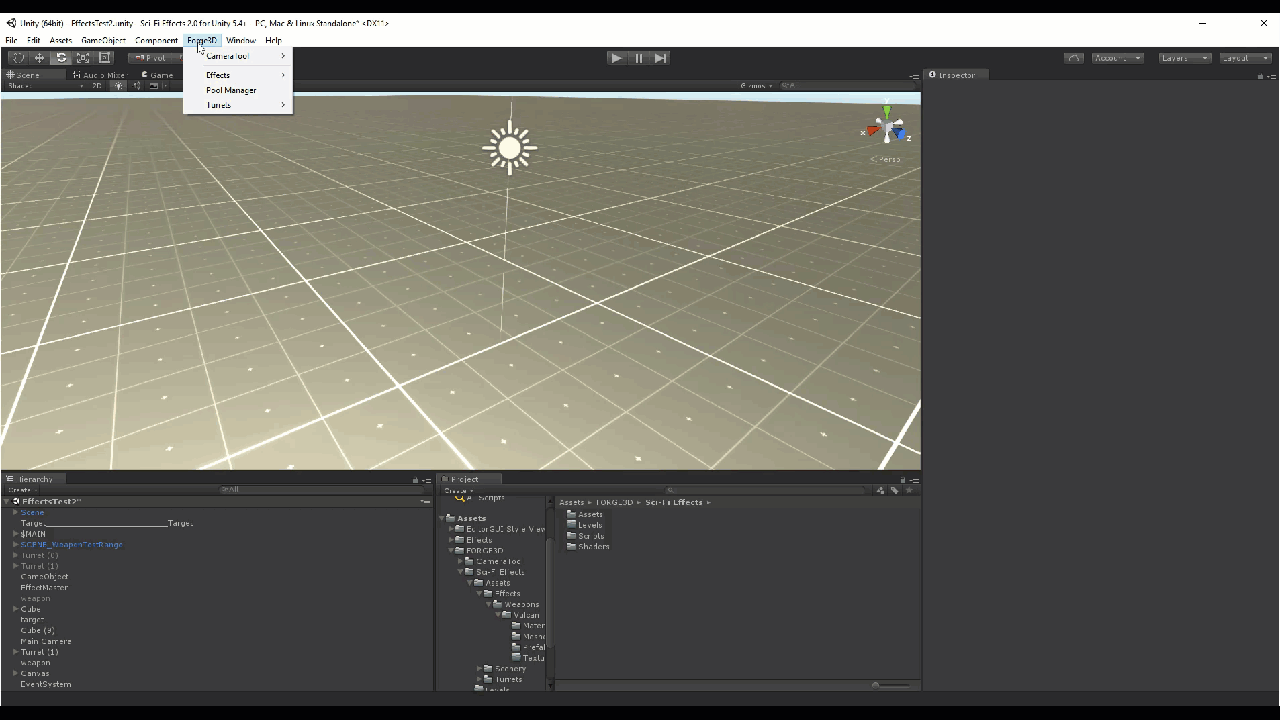 Unity editor workflow illustrating unlinking a turret from its template.