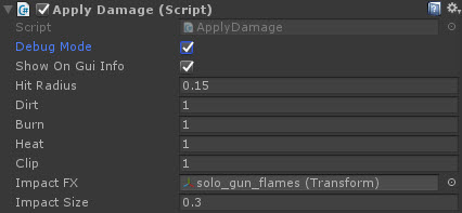 Apply Damage inspector with Debug Mode and Show On Gui Info enabled.